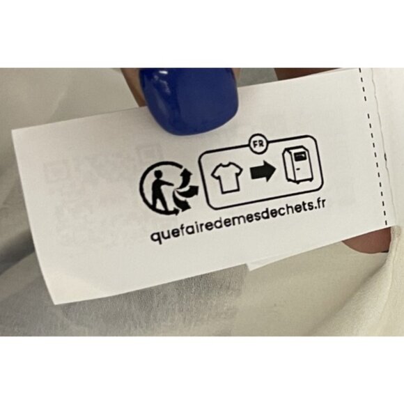 Zara Womens Midi Dress S Small White Blue Printed Elastic Waist 3099/246 NWD - Picture 11 of 14